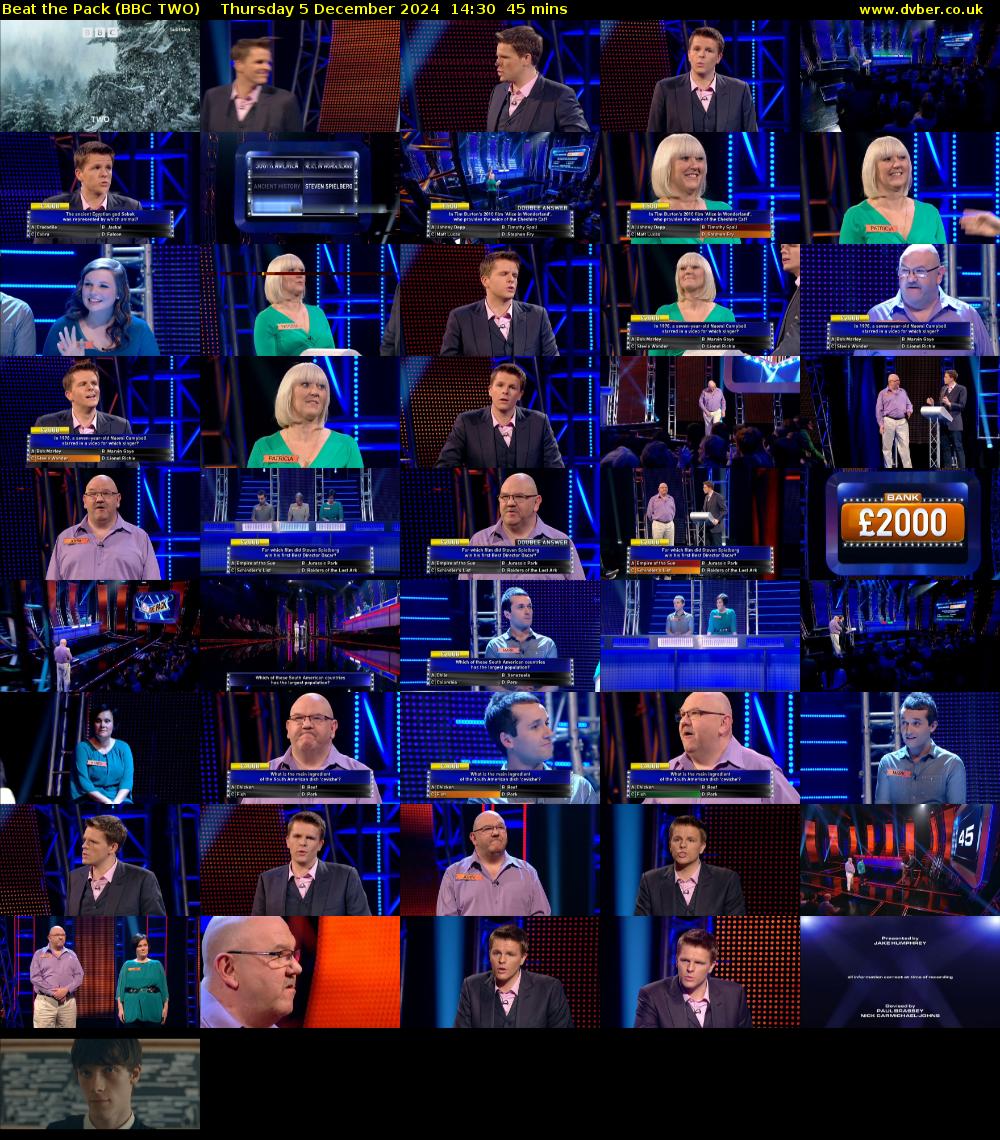 Beat the Pack (BBC TWO) Thursday 5 December 2024 14:30 - 15:15