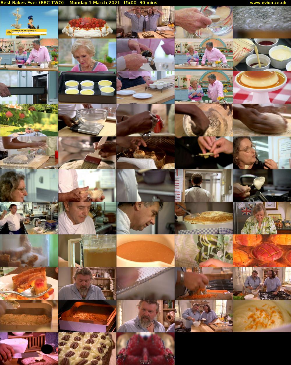 Best Bakes Ever (BBC TWO) Monday 1 March 2021 15:00 - 15:30