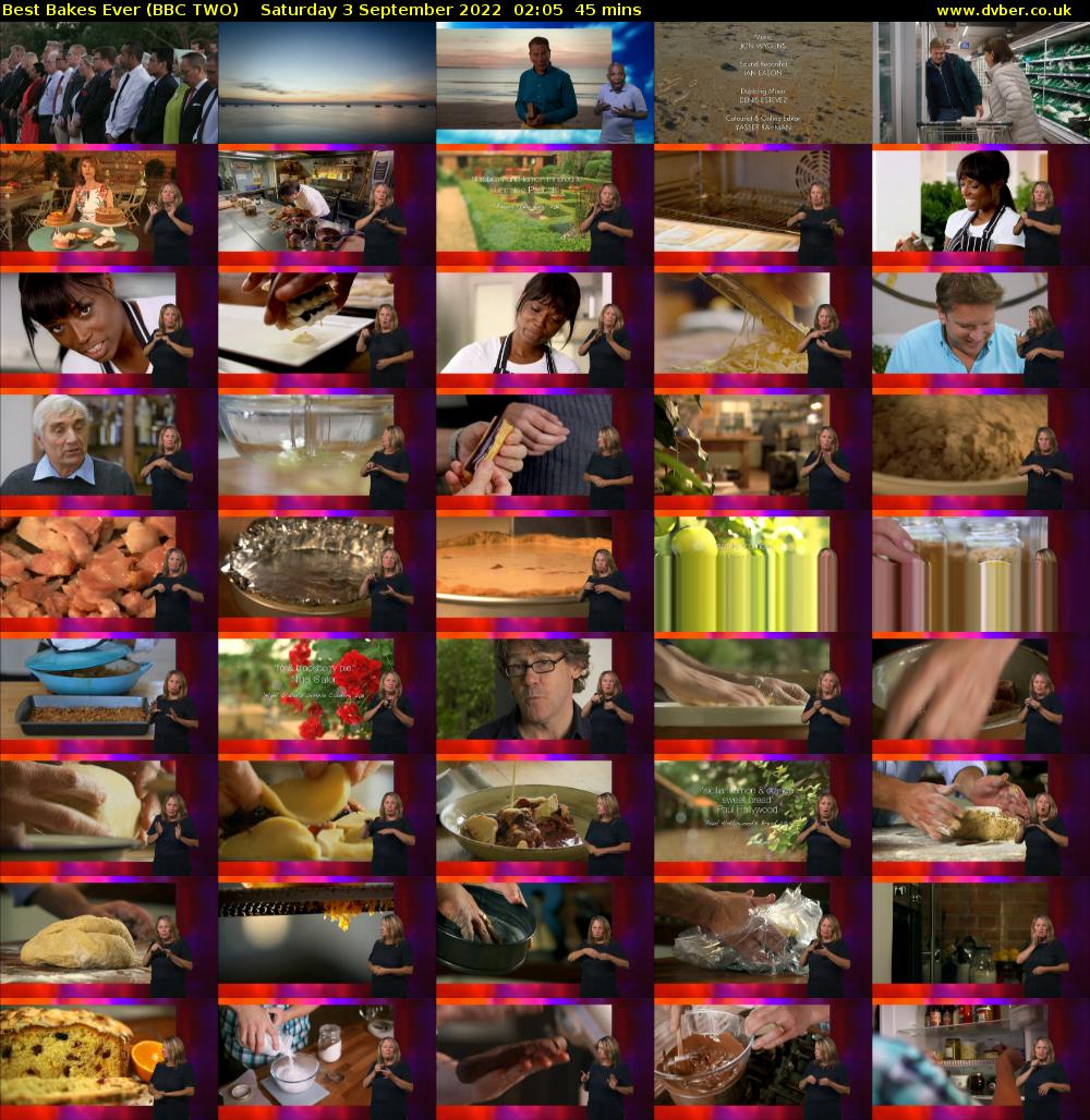 Best Bakes Ever (BBC TWO) Saturday 3 September 2022 02:05 - 02:50