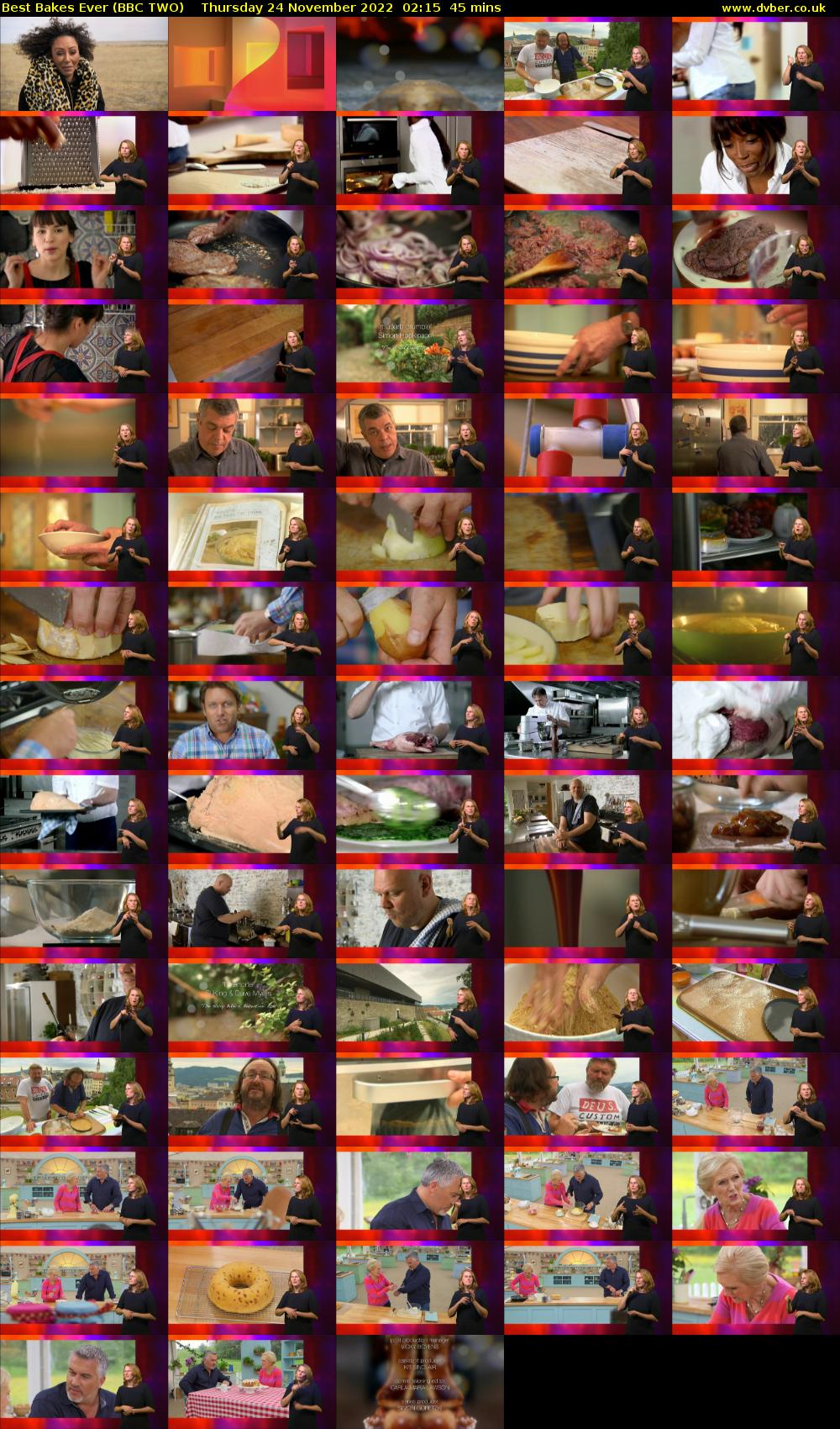 Best Bakes Ever (BBC TWO) Thursday 24 November 2022 02:15 - 03:00