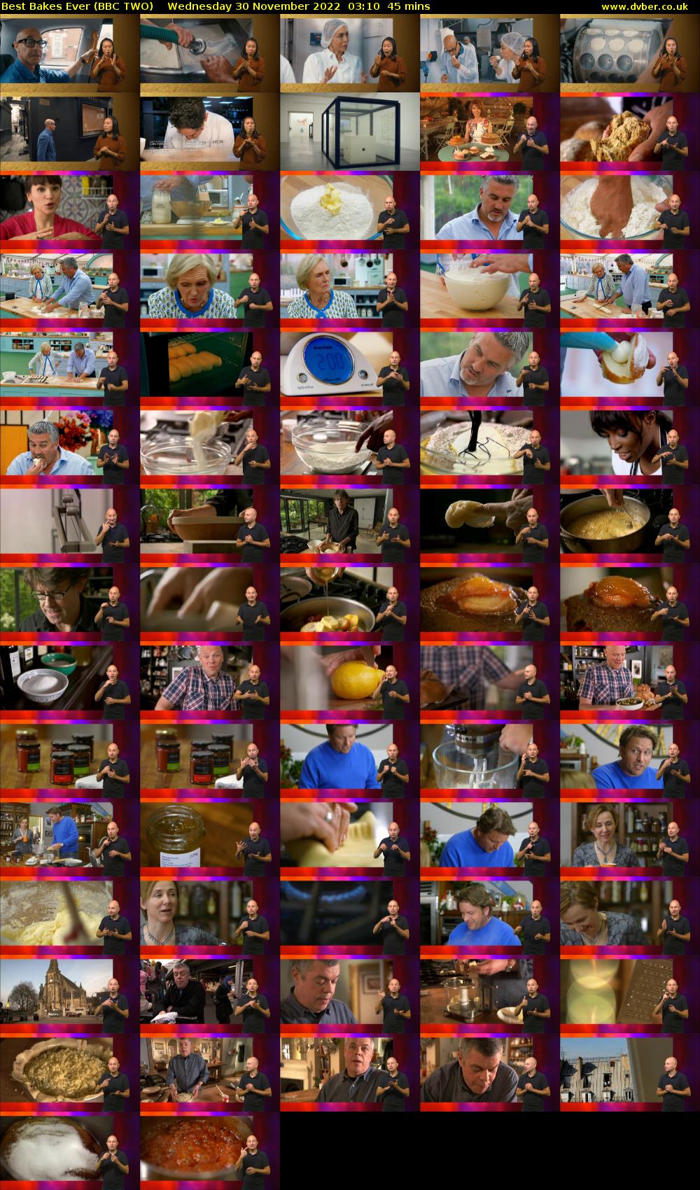 Best Bakes Ever (BBC TWO) Wednesday 30 November 2022 03:10 - 03:55