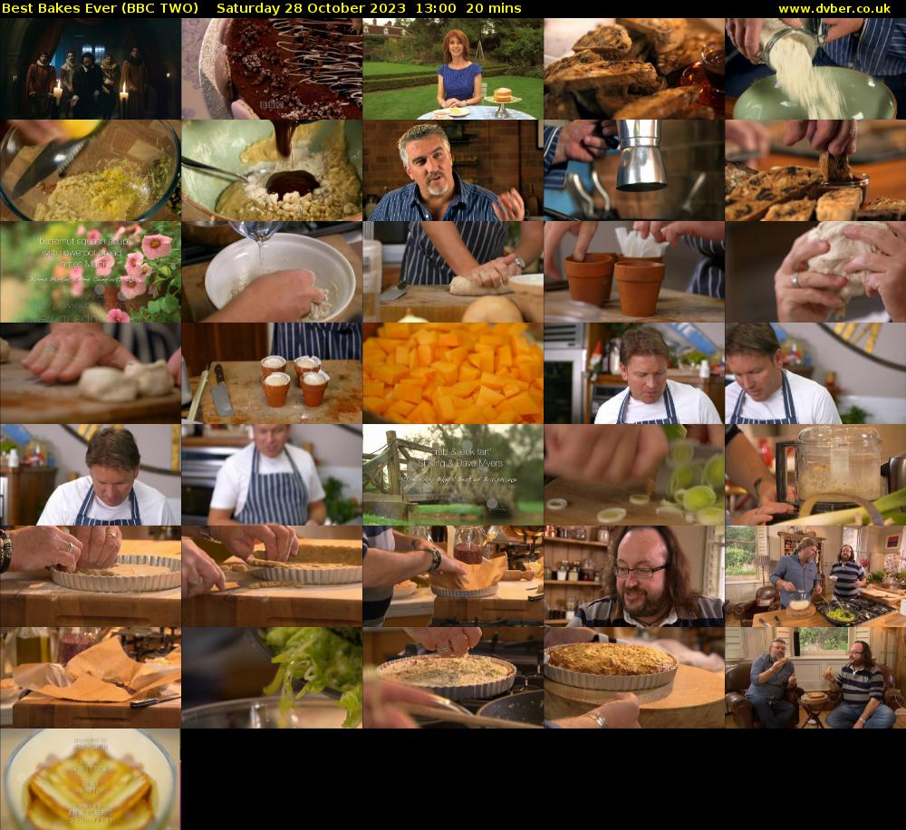 Best Bakes Ever (BBC TWO) Saturday 28 October 2023 13:00 - 13:20