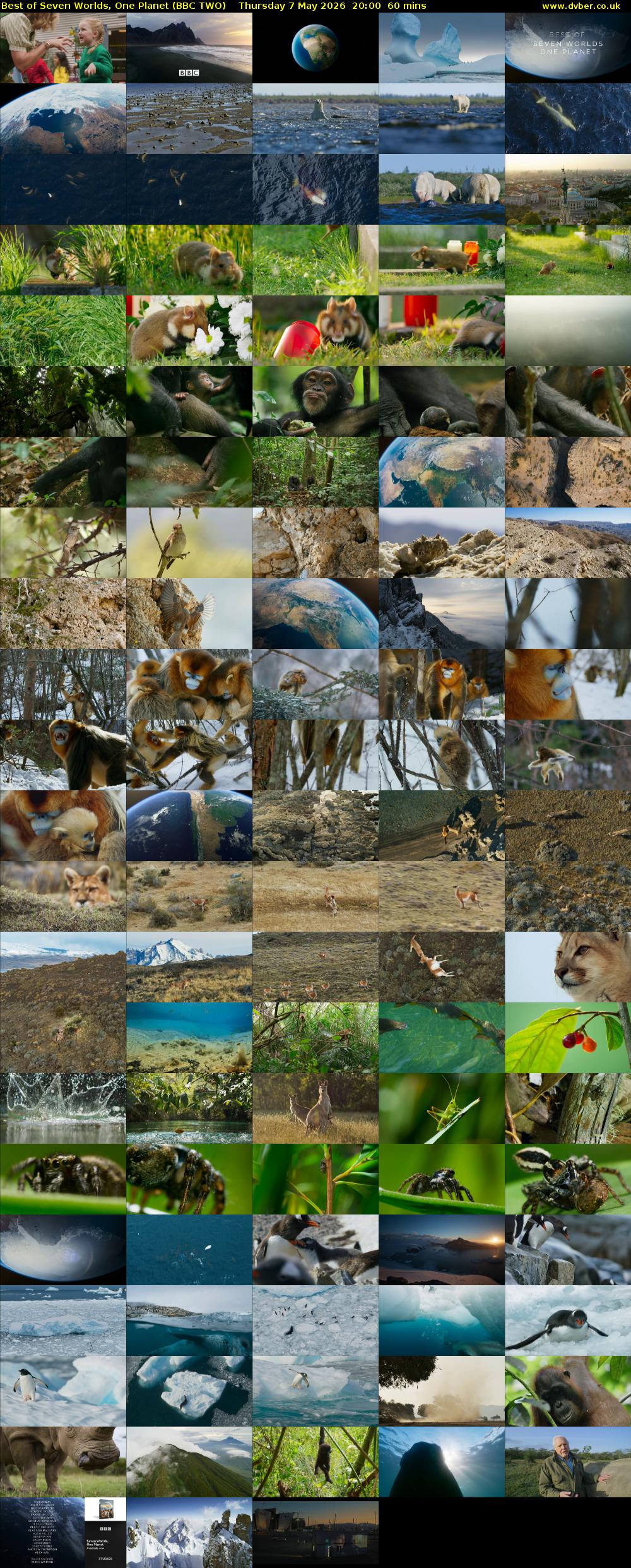 Best of Seven Worlds, One Planet (BBC TWO) Thursday 7 May 2026 20:00 - 21:00