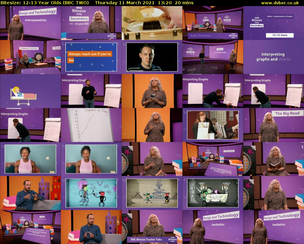 Bitesize: 12-13 Year Olds (BBC TWO) Thursday 11 March 2021 13:20 - 13:40