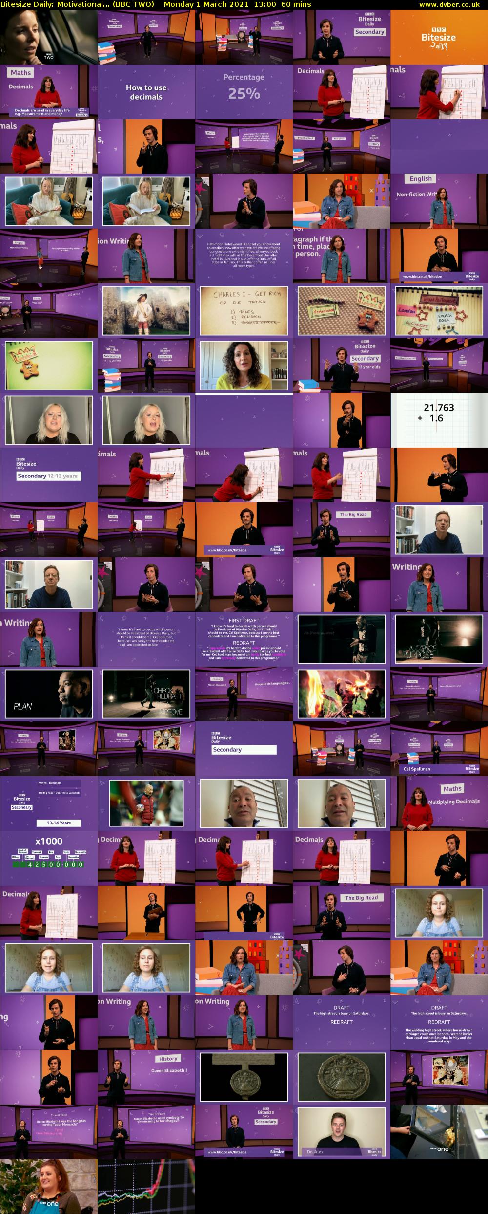 Bitesize Daily: Motivational... (BBC TWO) Monday 1 March 2021 13:00 - 14:00