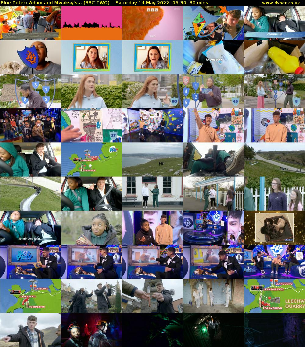 Blue Peter: Adam and Mwaksy's... (BBC TWO) Saturday 14 May 2022 06:30 - 07:00
