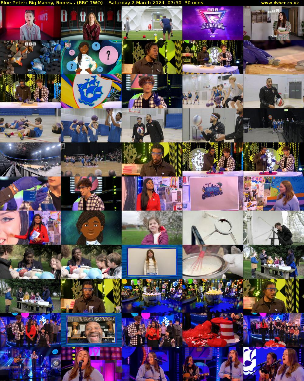Blue Peter: Big Manny, Books... (BBC TWO) Saturday 2 March 2024 07:50 - 08:20