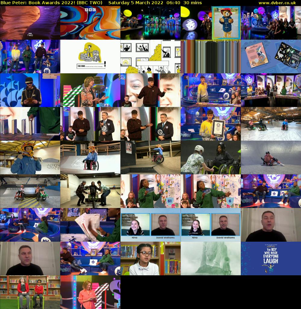 Blue Peter: Book Awards 2022! (BBC TWO) Saturday 5 March 2022 06:40 - 07:10