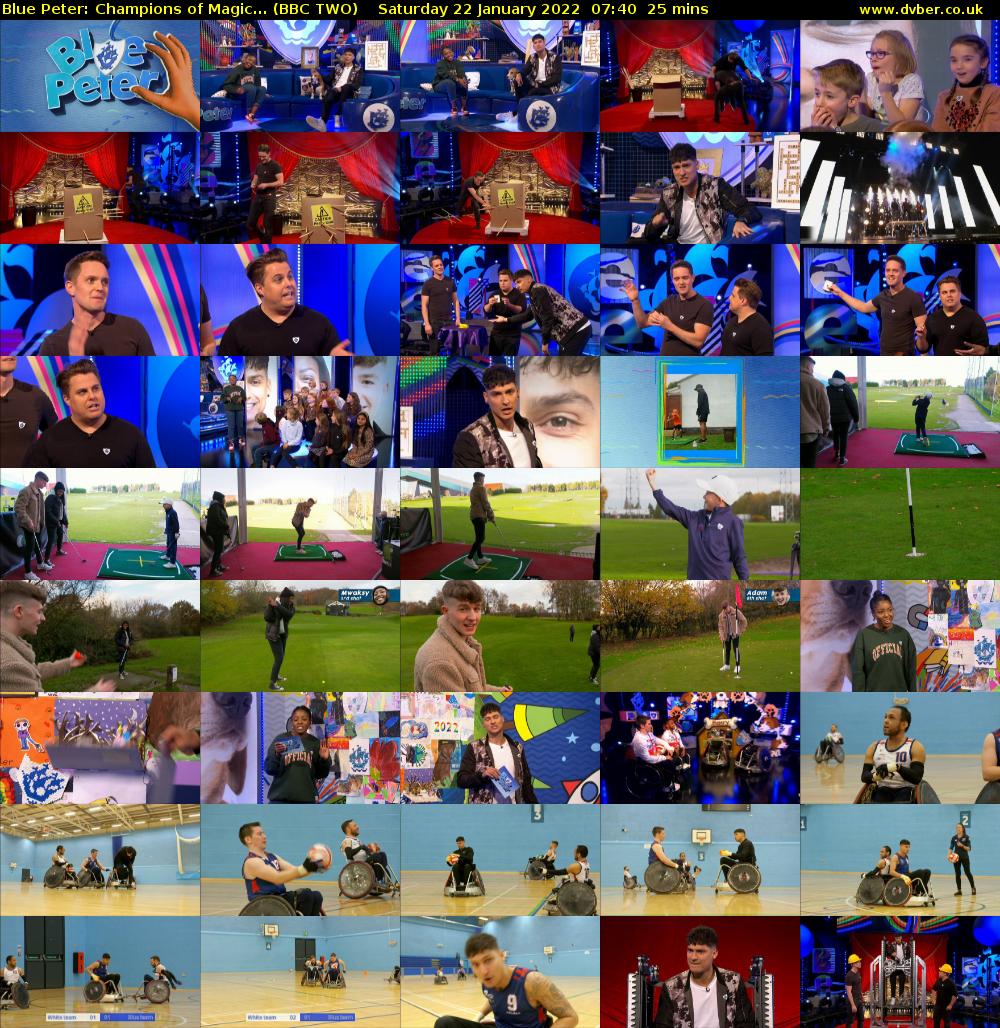 Blue Peter: Champions of Magic... (BBC TWO) Saturday 22 January 2022 07:40 - 08:05