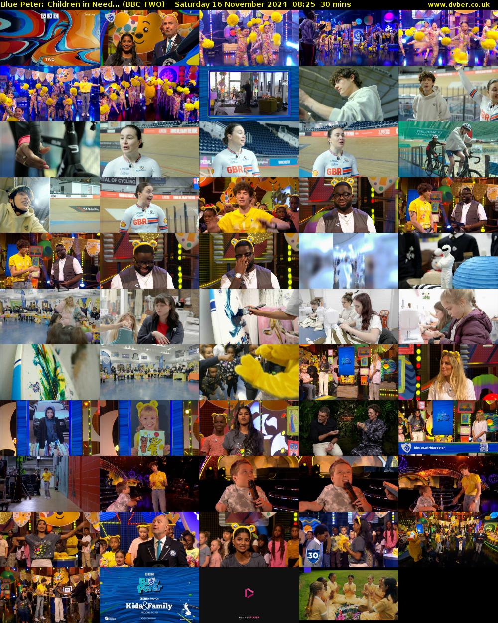 Blue Peter: Children in Need... (BBC TWO) Saturday 16 November 2024 08:25 - 08:55