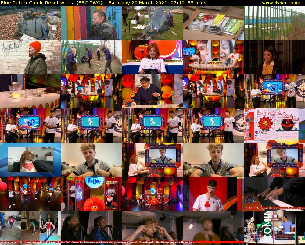 Blue Peter: Comic Relief with... (BBC TWO) Saturday 20 March 2021 07:40 - 08:15