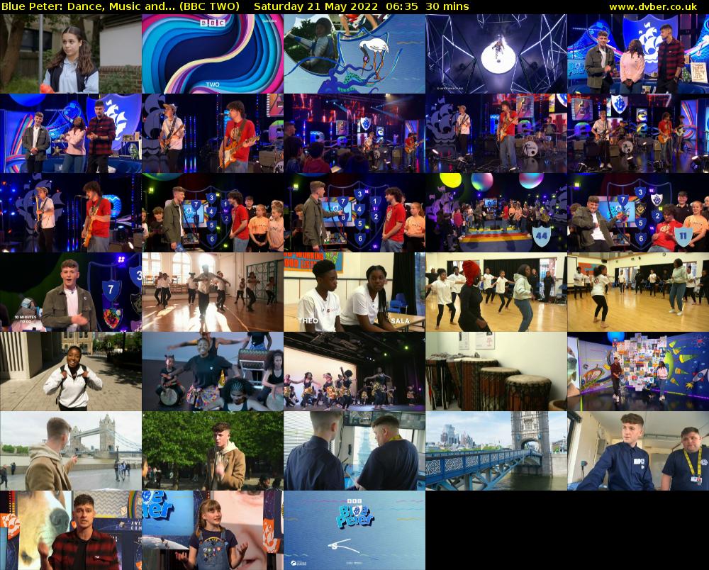 Blue Peter: Dance, Music and... (BBC TWO) Saturday 21 May 2022 06:35 - 07:05