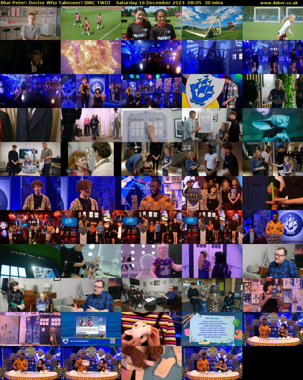 Blue Peter: Doctor Who Takeover! (BBC TWO) Saturday 16 December 2023 08:05 - 08:35