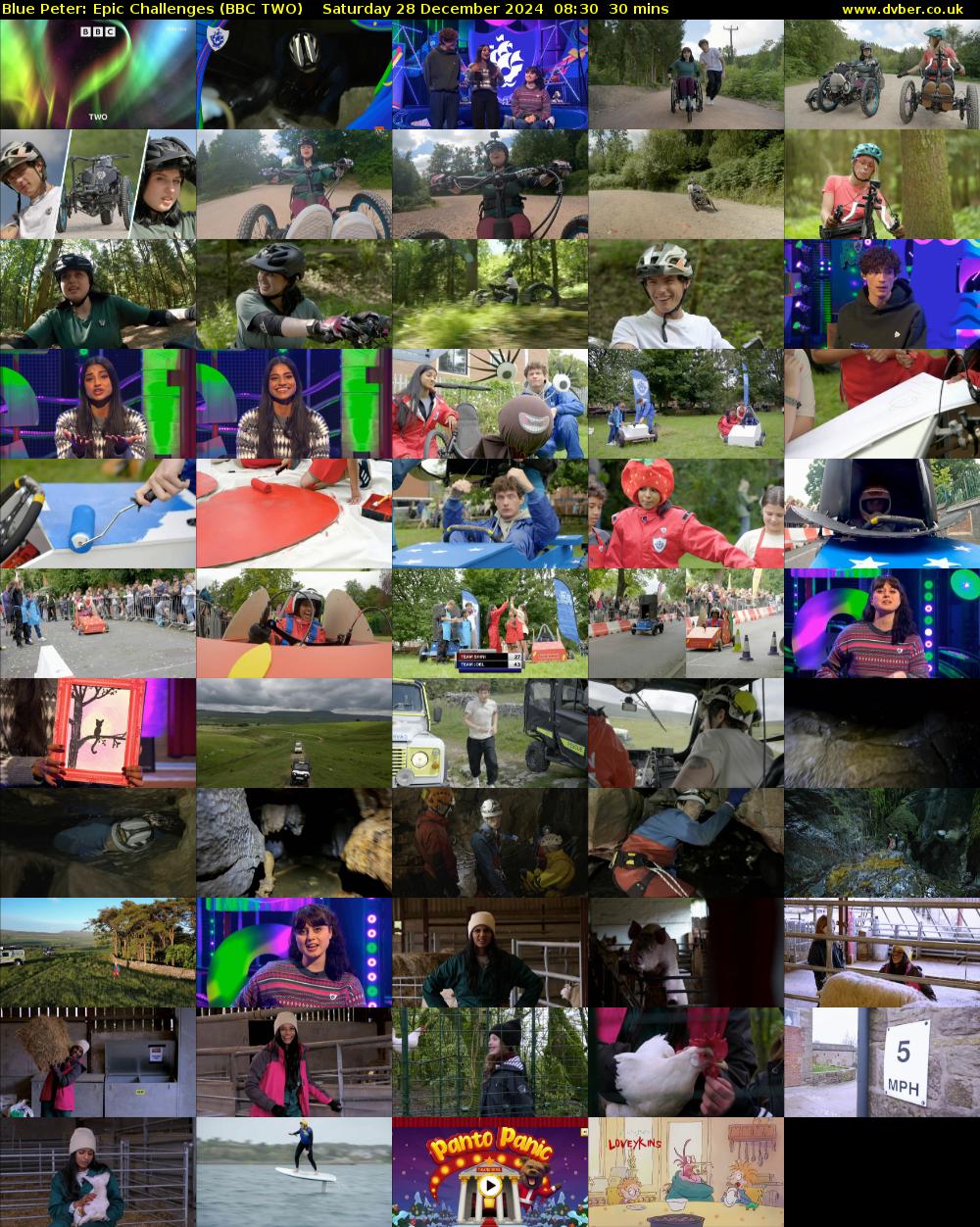Blue Peter: Epic Challenges (BBC TWO) Saturday 28 December 2024 08:30 - 09:00