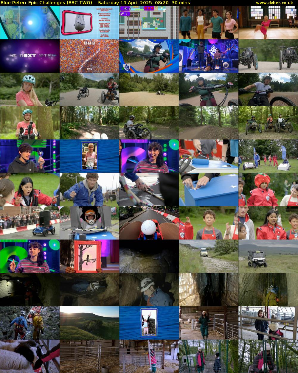 Blue Peter: Epic Challenges (BBC TWO) Saturday 19 April 2025 08:20 - 08:50