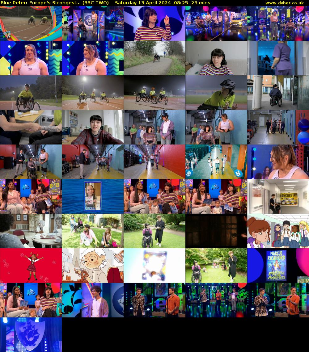Blue Peter: Europe's Strongest... (BBC TWO) Saturday 13 April 2024 08:25 - 08:50