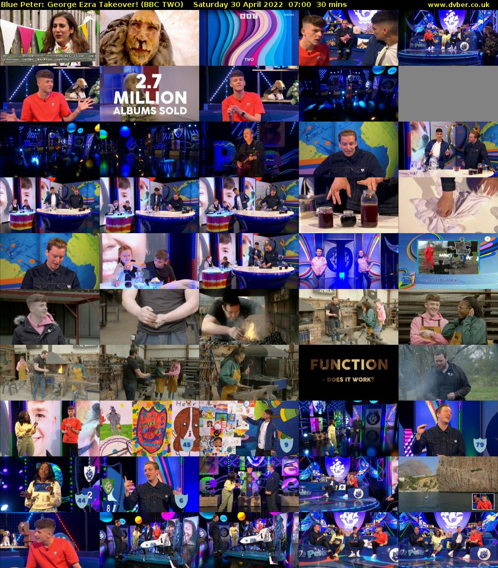 Blue Peter: George Ezra Takeover! (BBC TWO) Saturday 30 April 2022 07:00 - 07:30