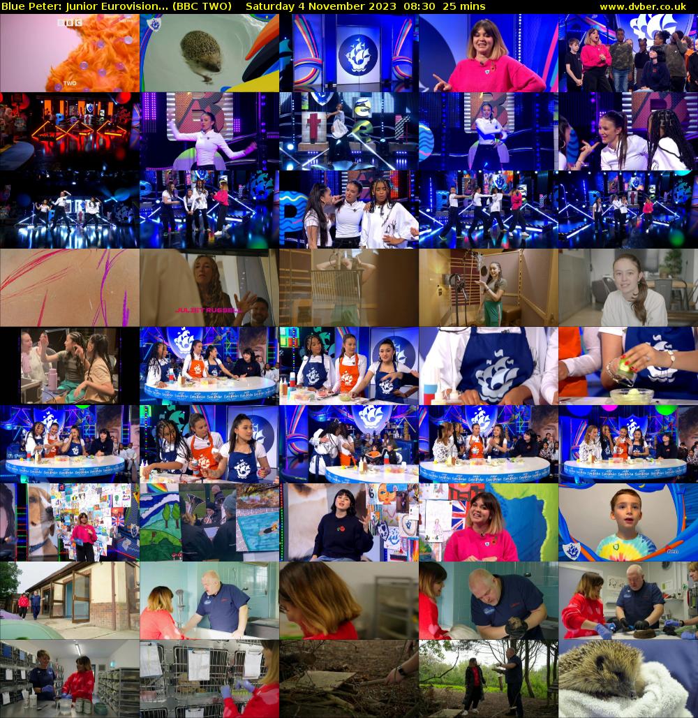 Blue Peter: Junior Eurovision... (BBC TWO) Saturday 4 November 2023 08:30 - 08:55