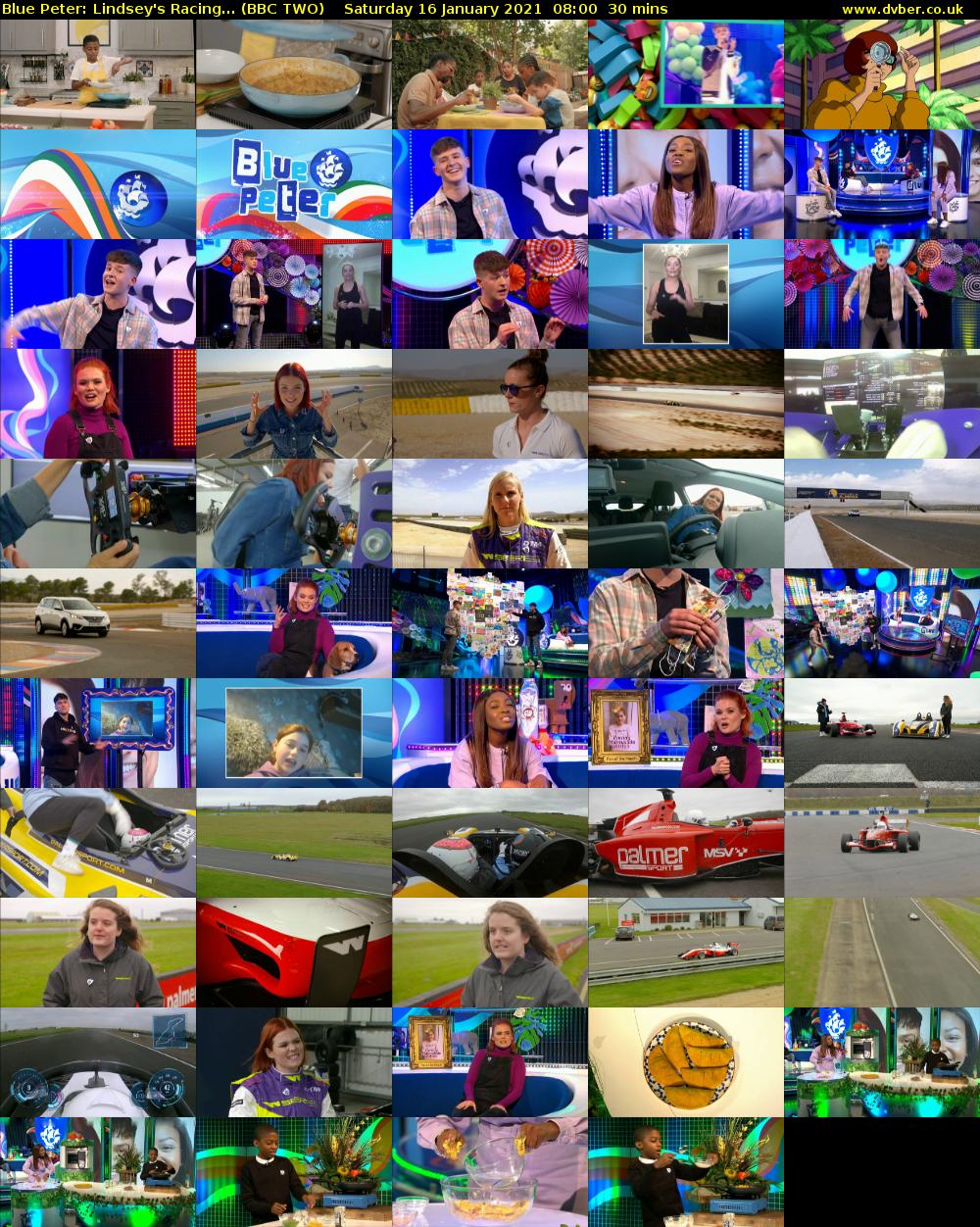 Blue Peter: Lindsey's Racing... (BBC TWO) Saturday 16 January 2021 08:00 - 08:30