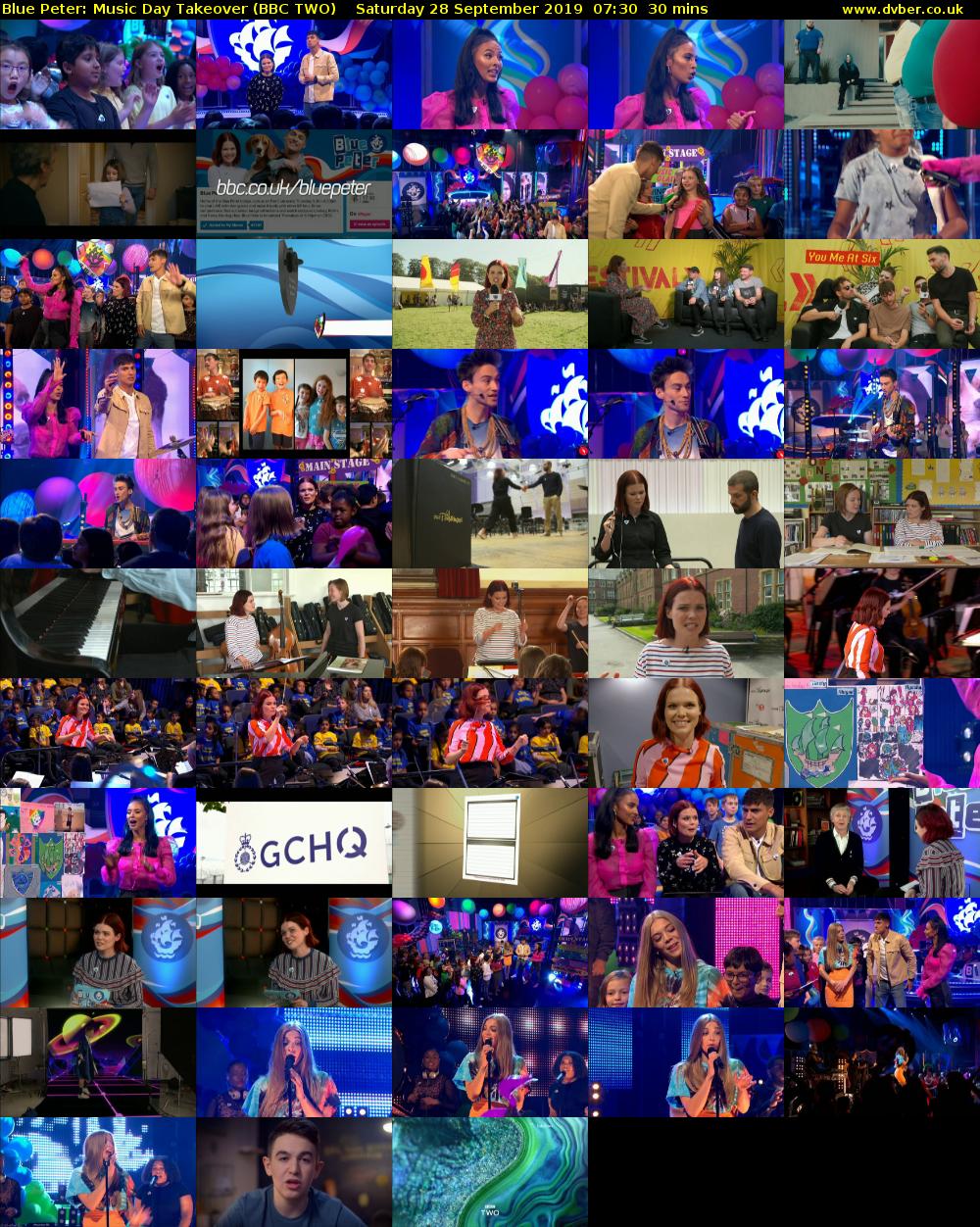 Blue Peter: Music Day Takeover (BBC TWO) Saturday 28 September 2019 07:30 - 08:00