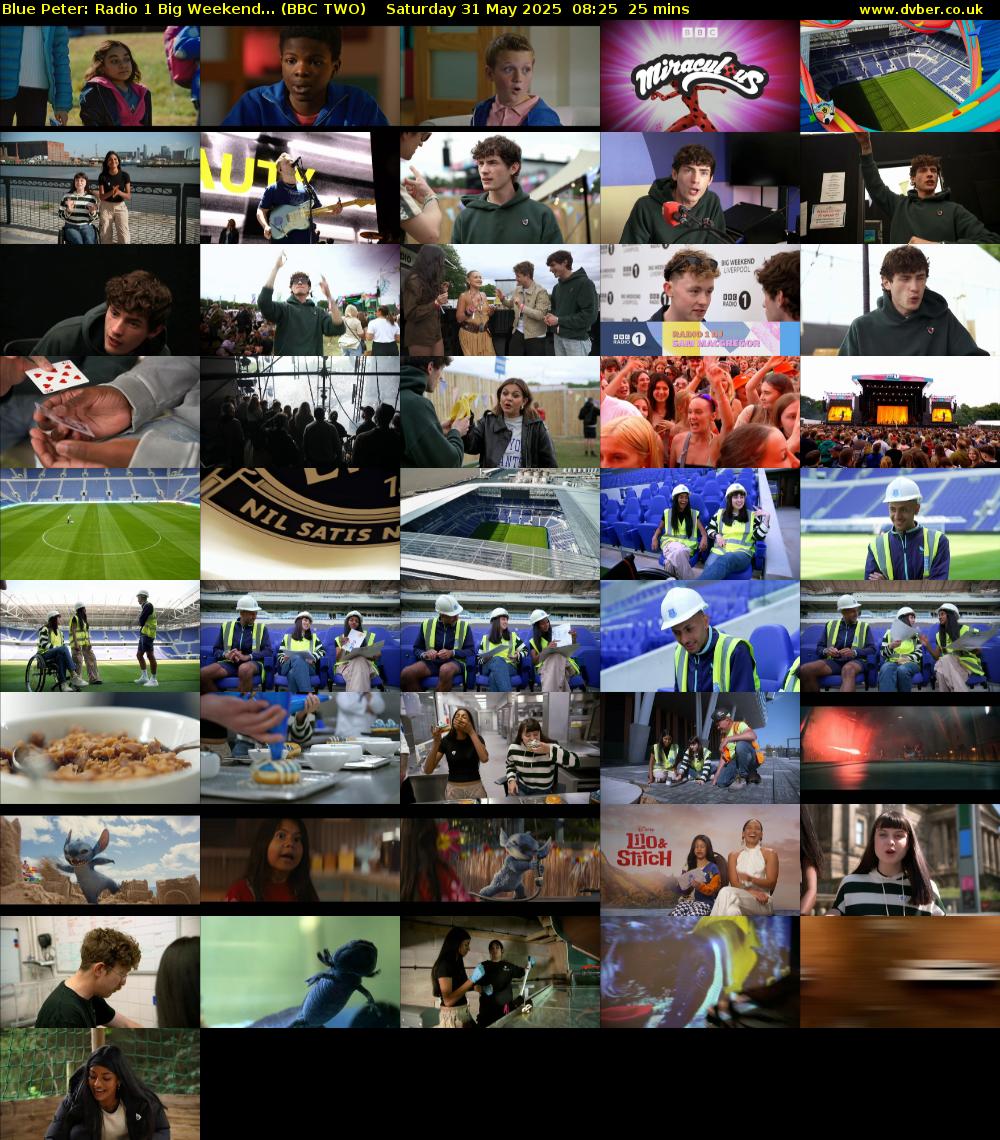 Blue Peter: Radio 1 Big Weekend... (BBC TWO) Saturday 31 May 2025 08:25 - 08:50