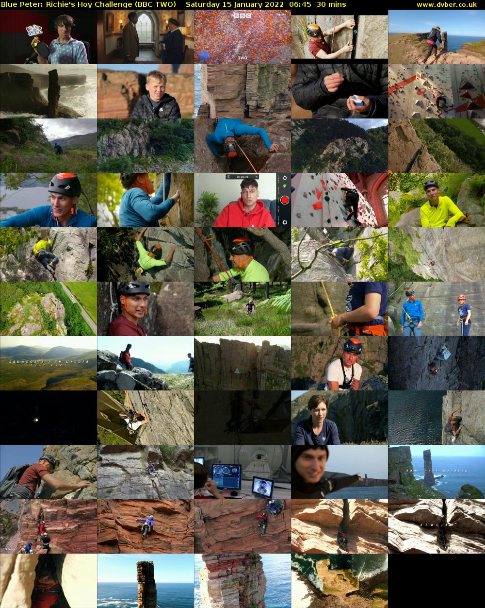 Blue Peter: Richie's Hoy Challenge (BBC TWO) Saturday 15 January 2022 06:45 - 07:15