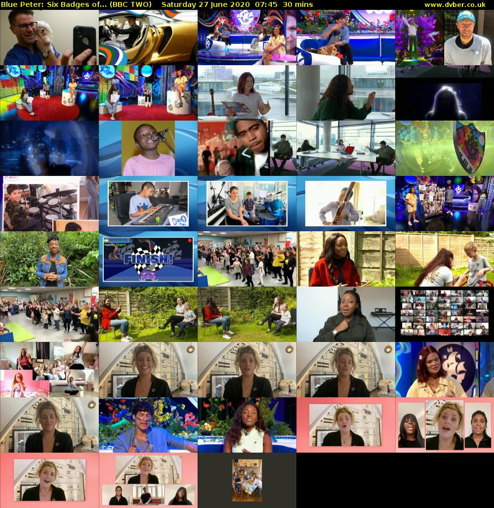 Blue Peter: Six Badges of... (BBC TWO) Saturday 27 June 2020 07:45 - 08:15
