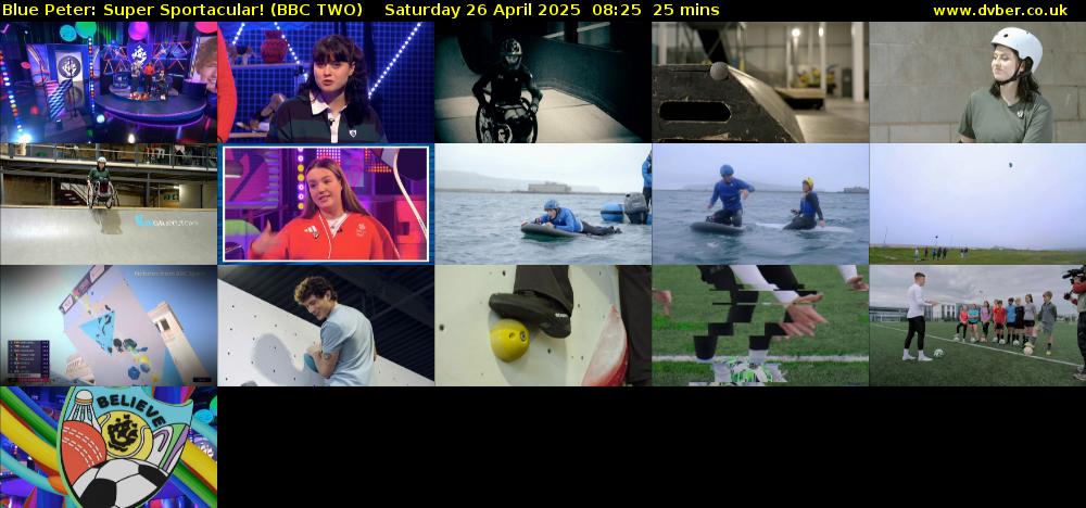 Blue Peter: Super Sportacular! (BBC TWO) Saturday 26 April 2025 08:25 - 08:50