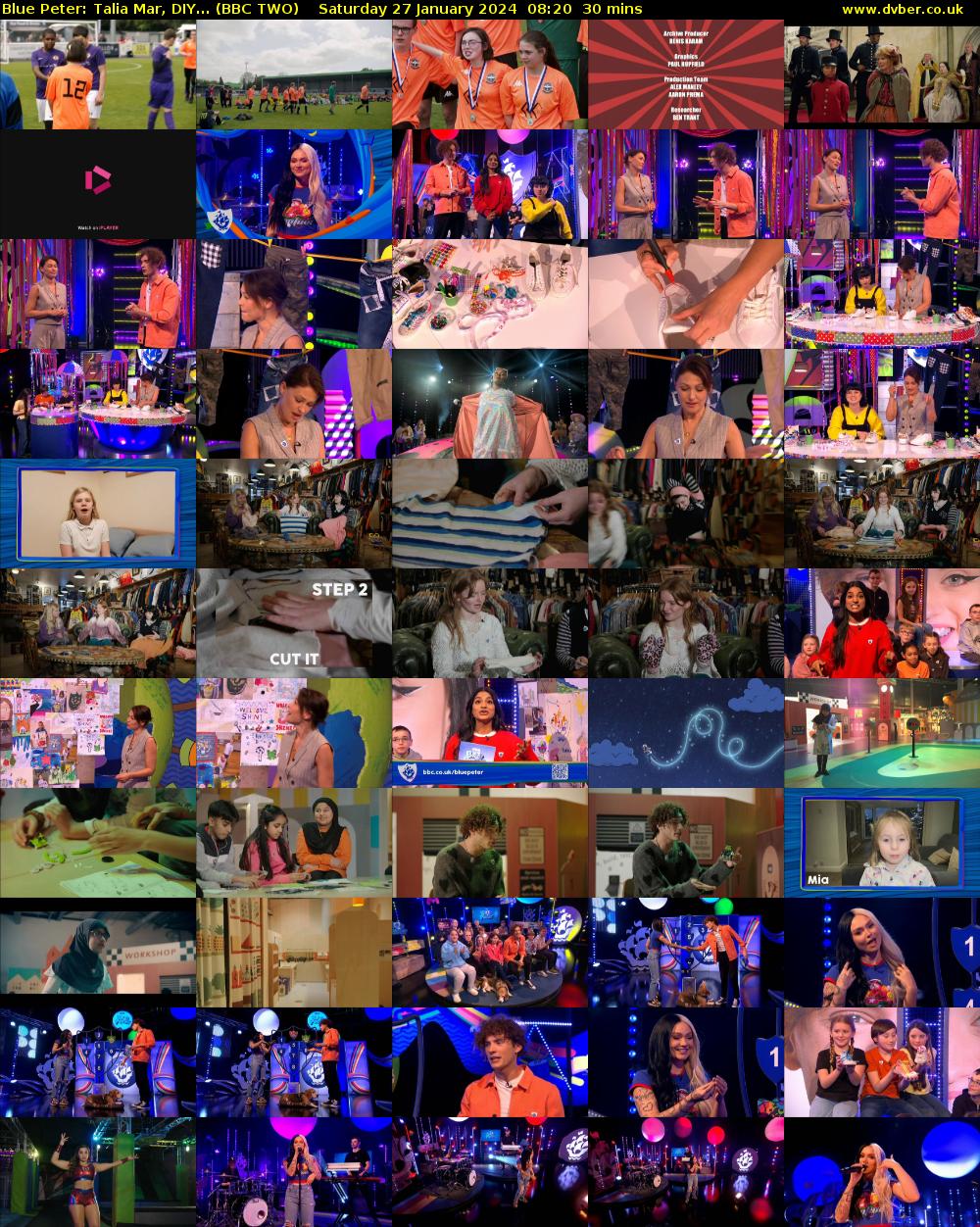 Blue Peter: Talia Mar, DIY... (BBC TWO) Saturday 27 January 2024 08:20 - 08:50