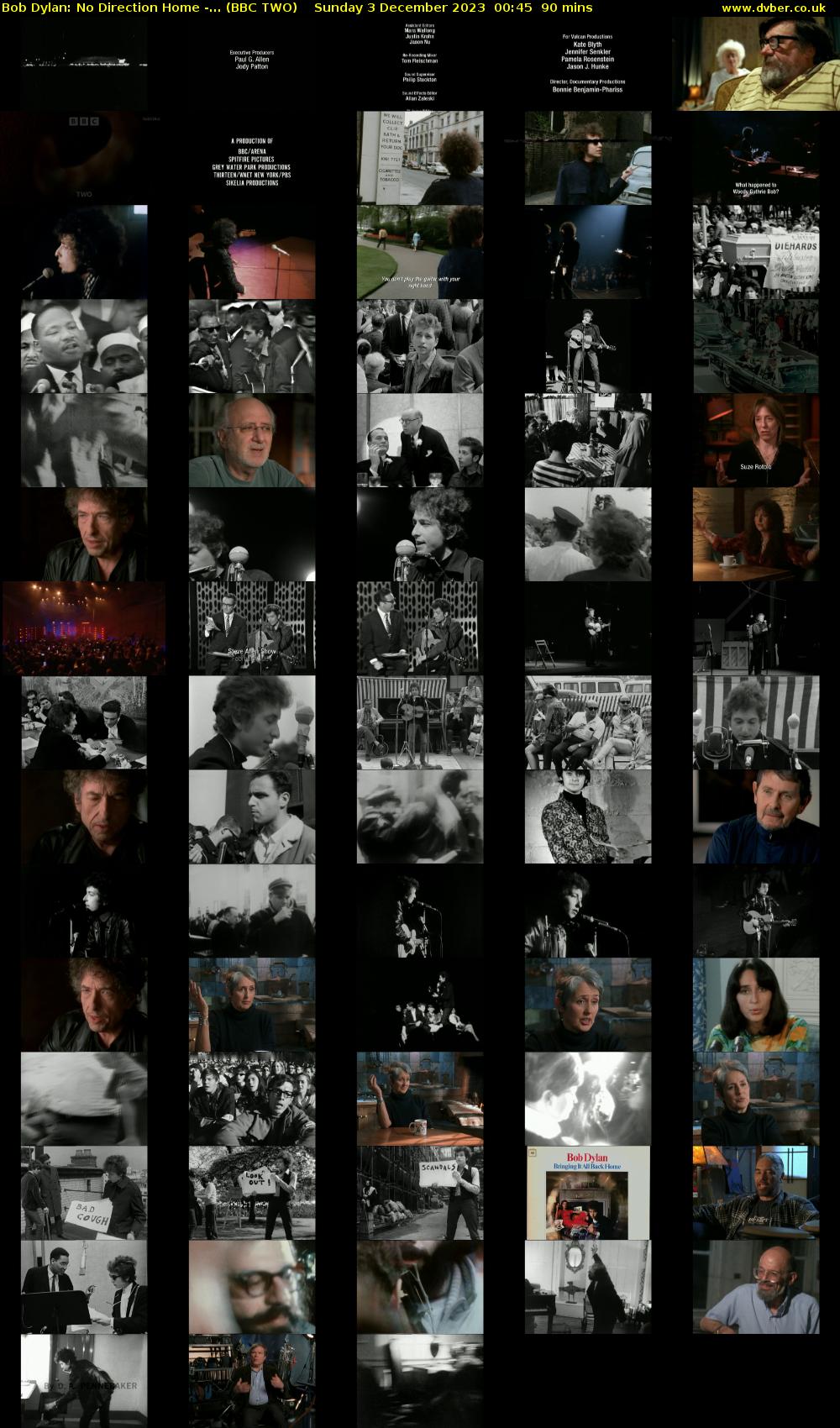 Bob Dylan: No Direction Home -... (BBC TWO) Sunday 3 December 2023 00:45 - 02:15