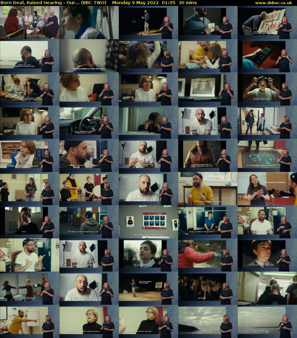 Born Deaf, Raised Hearing - Our... (BBC TWO) Monday 9 May 2022 01:05 - 01:35