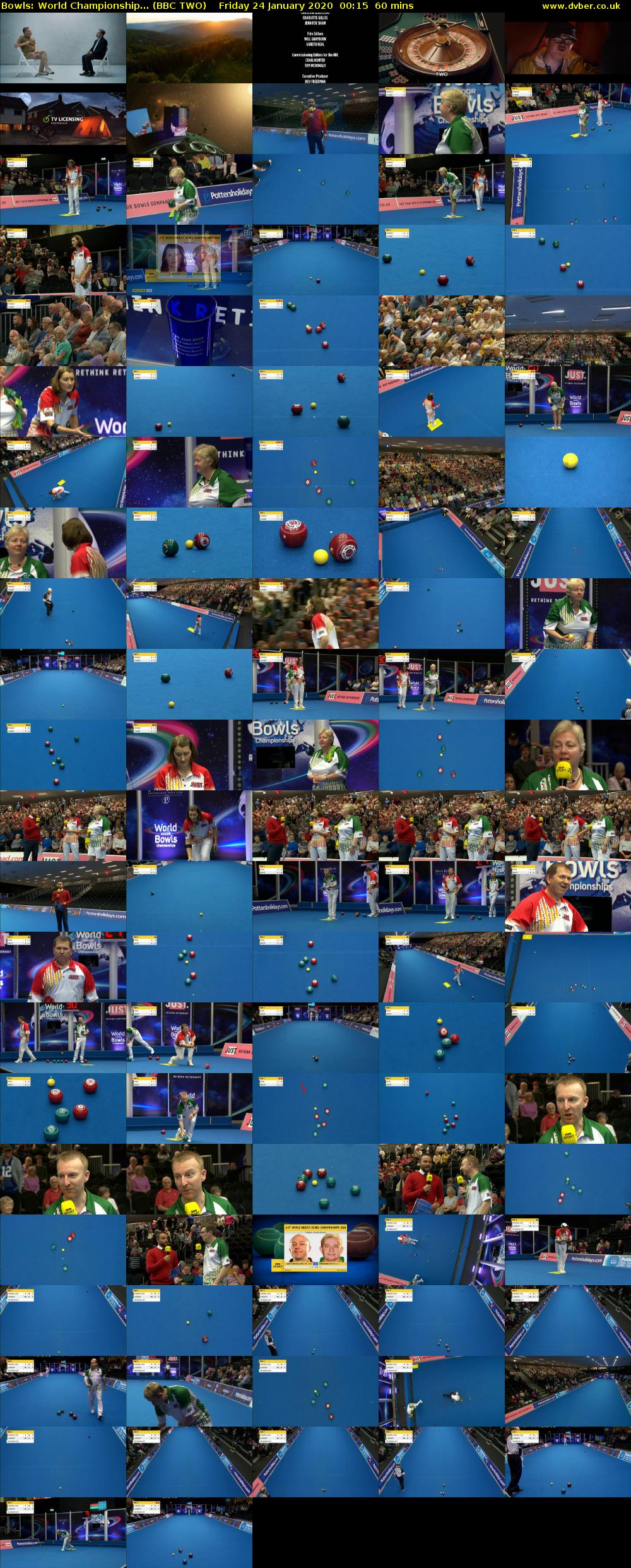 Bowls: World Championship... (BBC TWO) Friday 24 January 2020 00:15 - 01:15