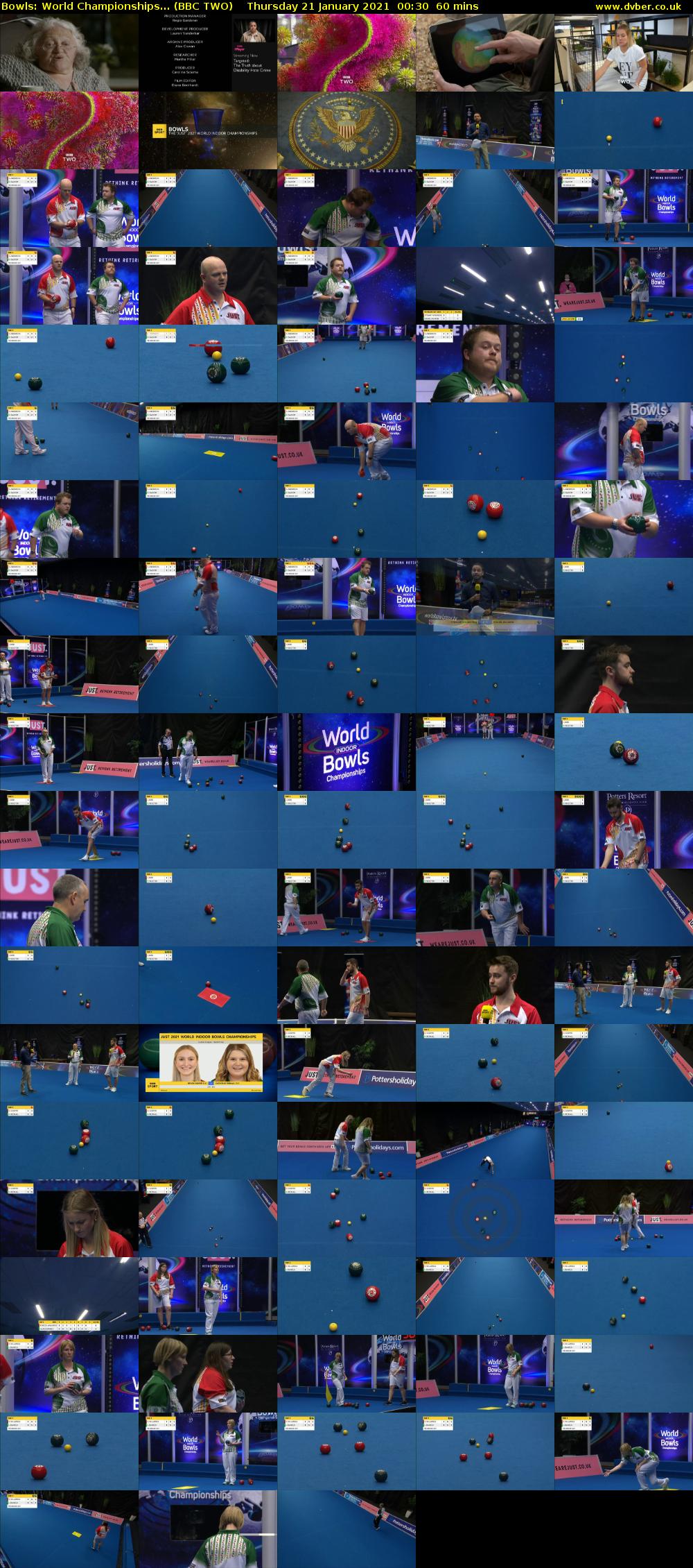 Bowls: World Championships... (BBC TWO) Thursday 21 January 2021 00:30 - 01:30