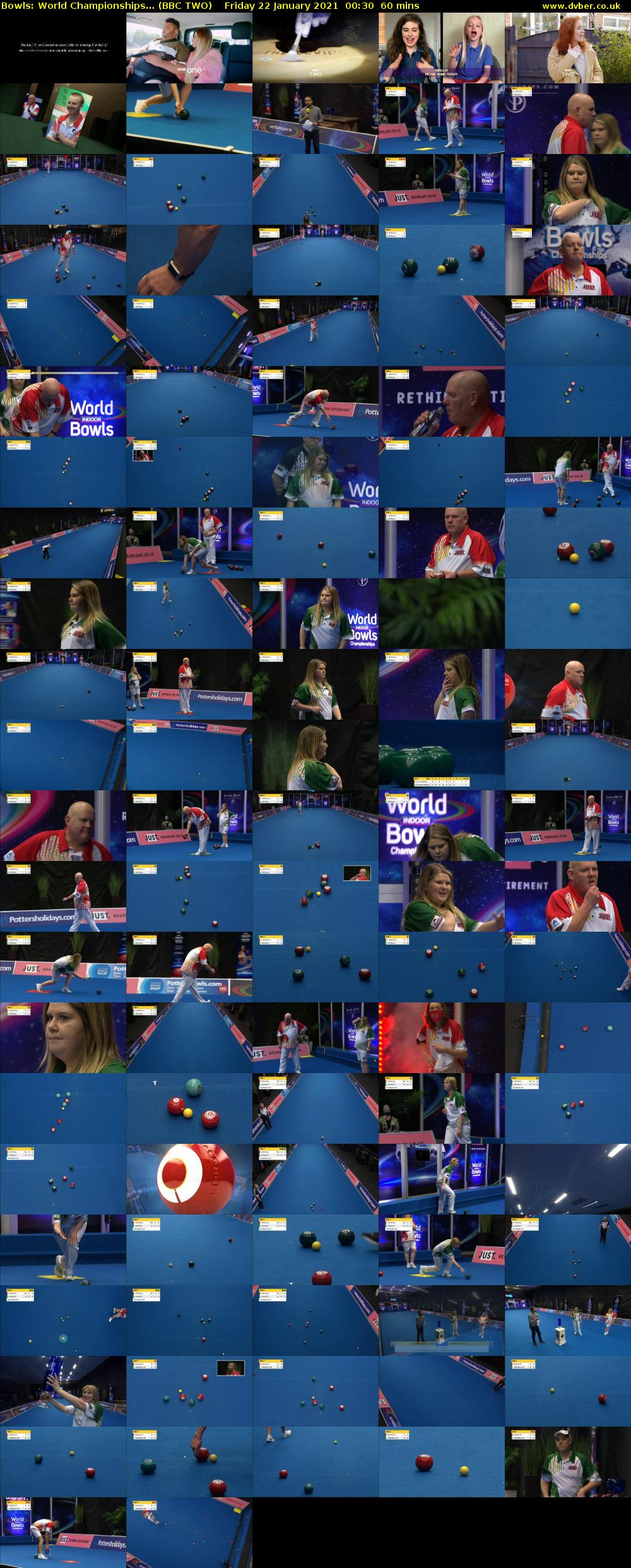Bowls: World Championships... (BBC TWO) Friday 22 January 2021 00:30 - 01:30