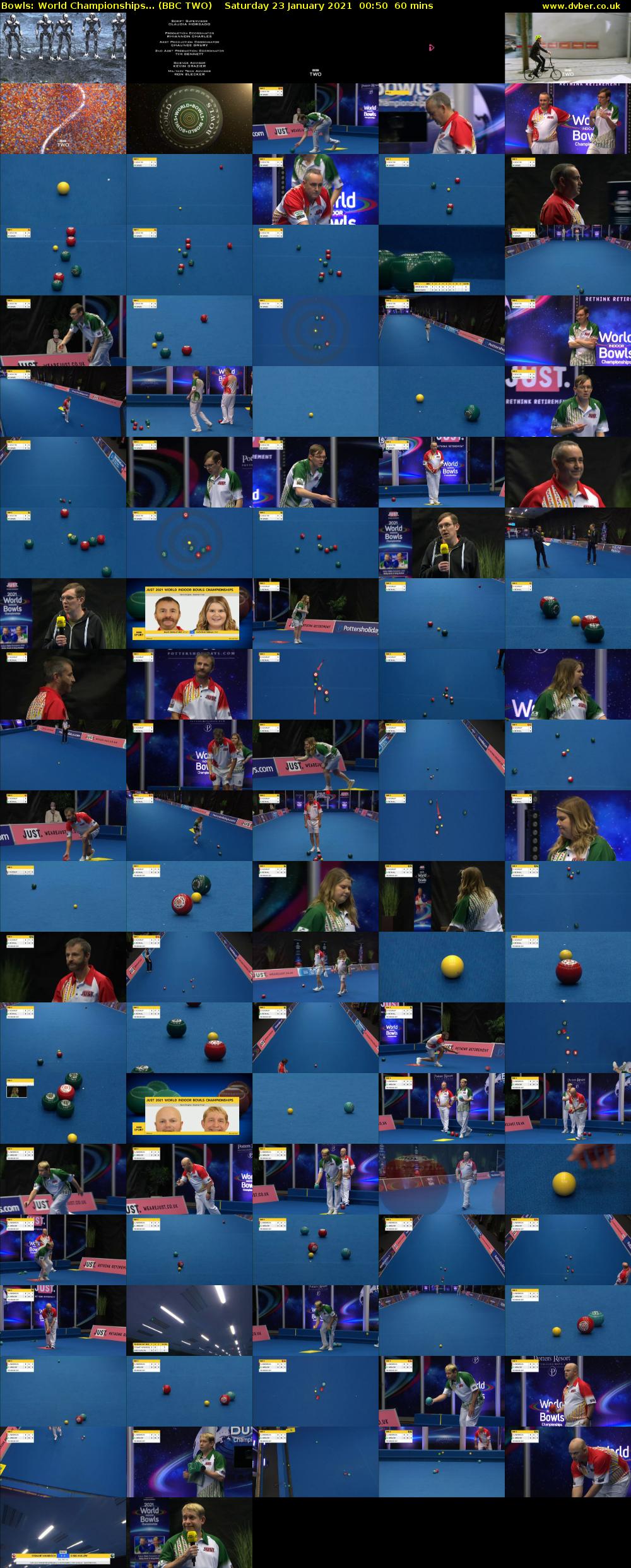 Bowls: World Championships... (BBC TWO) Saturday 23 January 2021 00:50 - 01:50