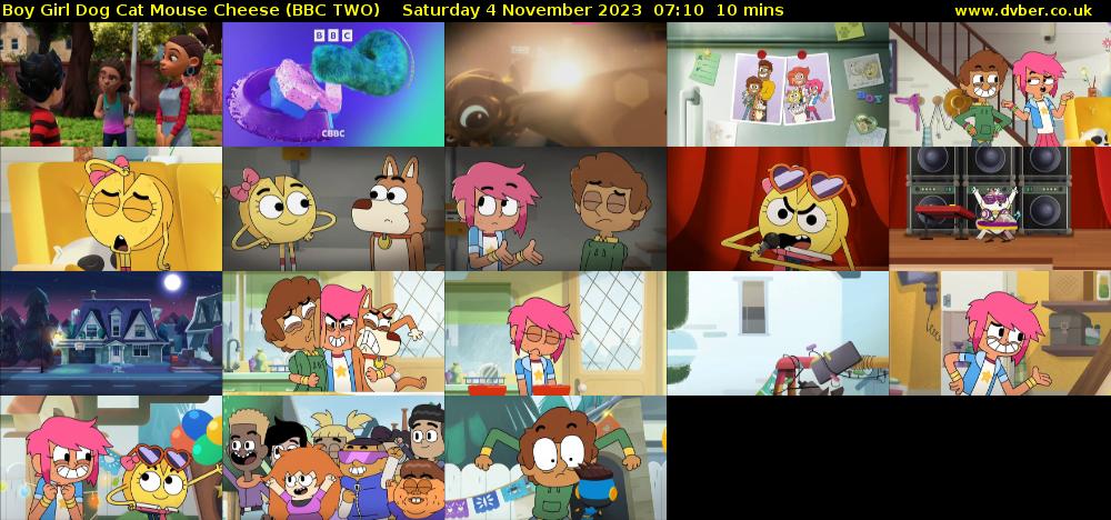 Boy Girl Dog Cat Mouse Cheese (BBC TWO) Saturday 4 November 2023 07:10 - 07:20