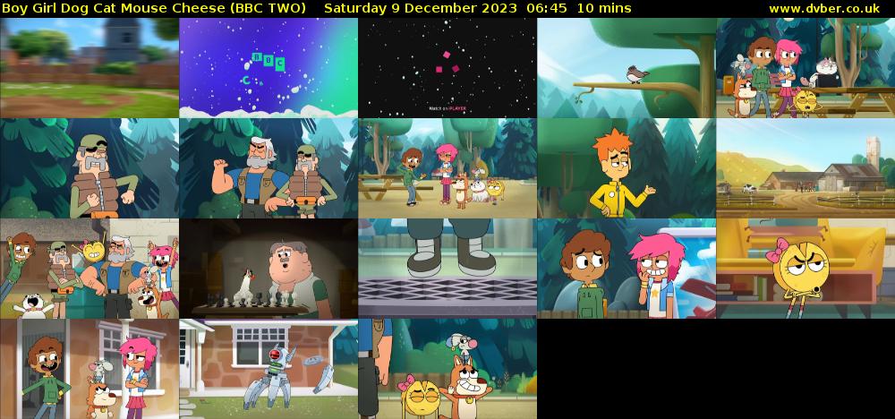 Boy Girl Dog Cat Mouse Cheese (BBC TWO) Saturday 9 December 2023 06:45 - 06:55