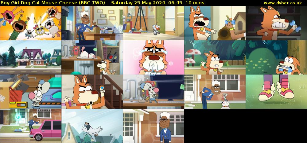 Boy Girl Dog Cat Mouse Cheese (BBC TWO) Saturday 25 May 2024 06:45 - 06:55