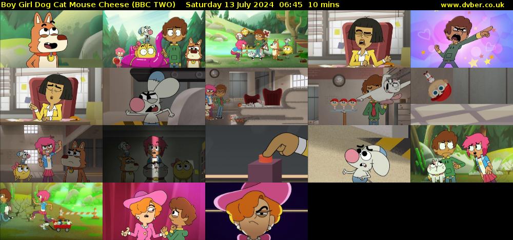 Boy Girl Dog Cat Mouse Cheese (BBC TWO) Saturday 13 July 2024 06:45 - 06:55
