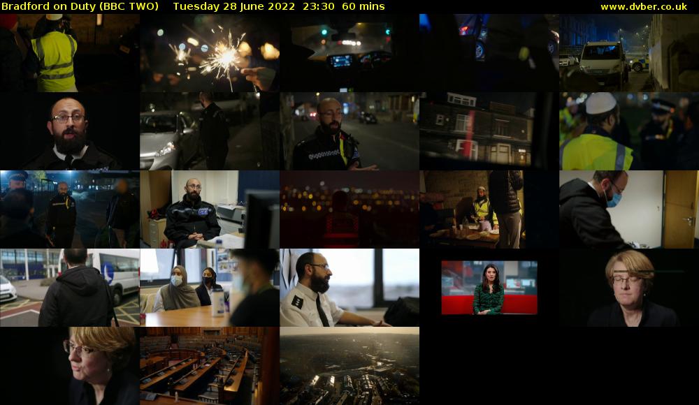 Bradford on Duty (BBC TWO) Tuesday 28 June 2022 23:30 - 00:30