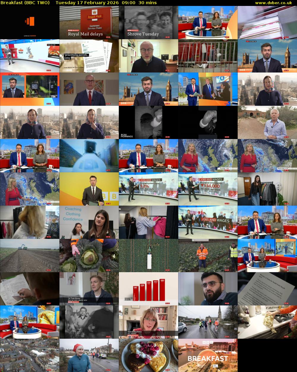 Breakfast (BBC TWO) Tuesday 17 February 2026 09:00 - 09:30