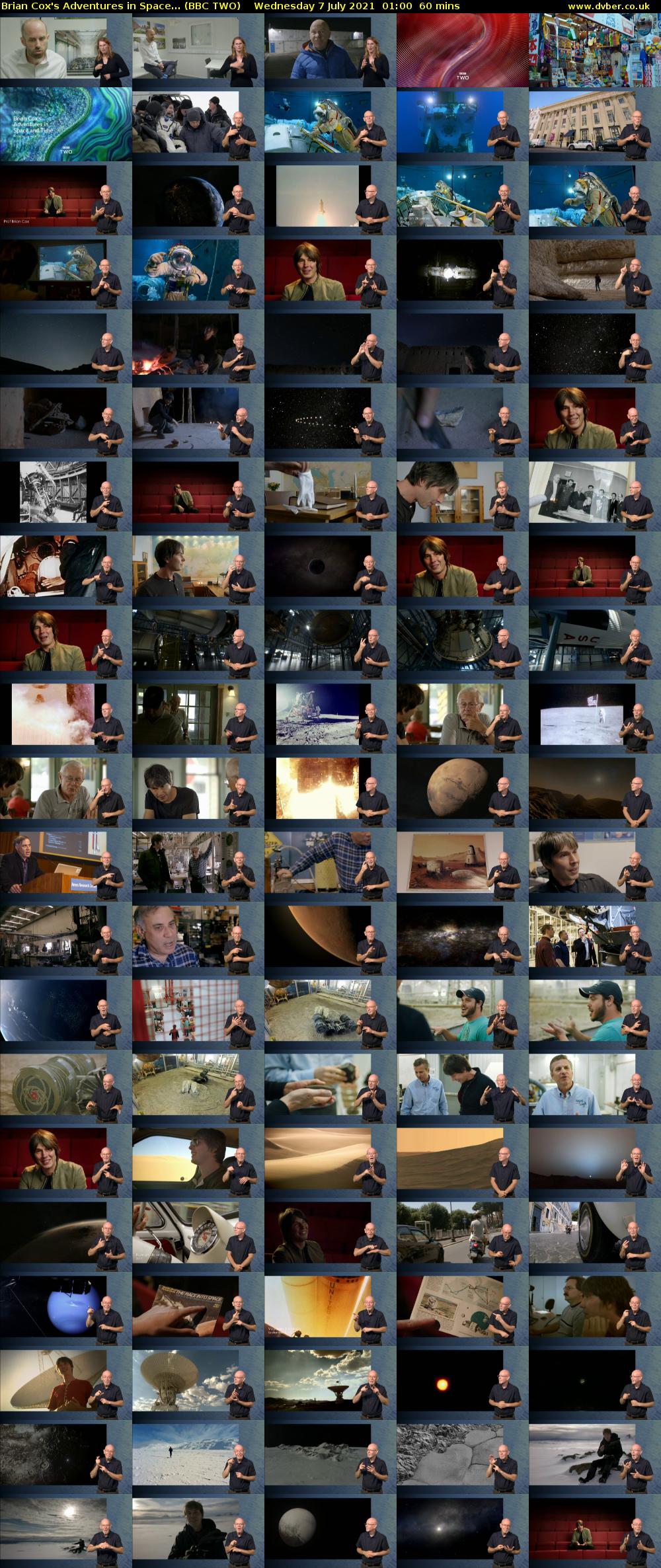 Brian Cox's Adventures in Space... (BBC TWO) Wednesday 7 July 2021 01:00 - 02:00