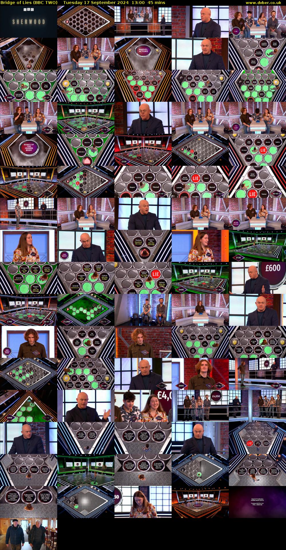 Bridge of Lies (BBC TWO) Tuesday 17 September 2024 13:00 - 13:45