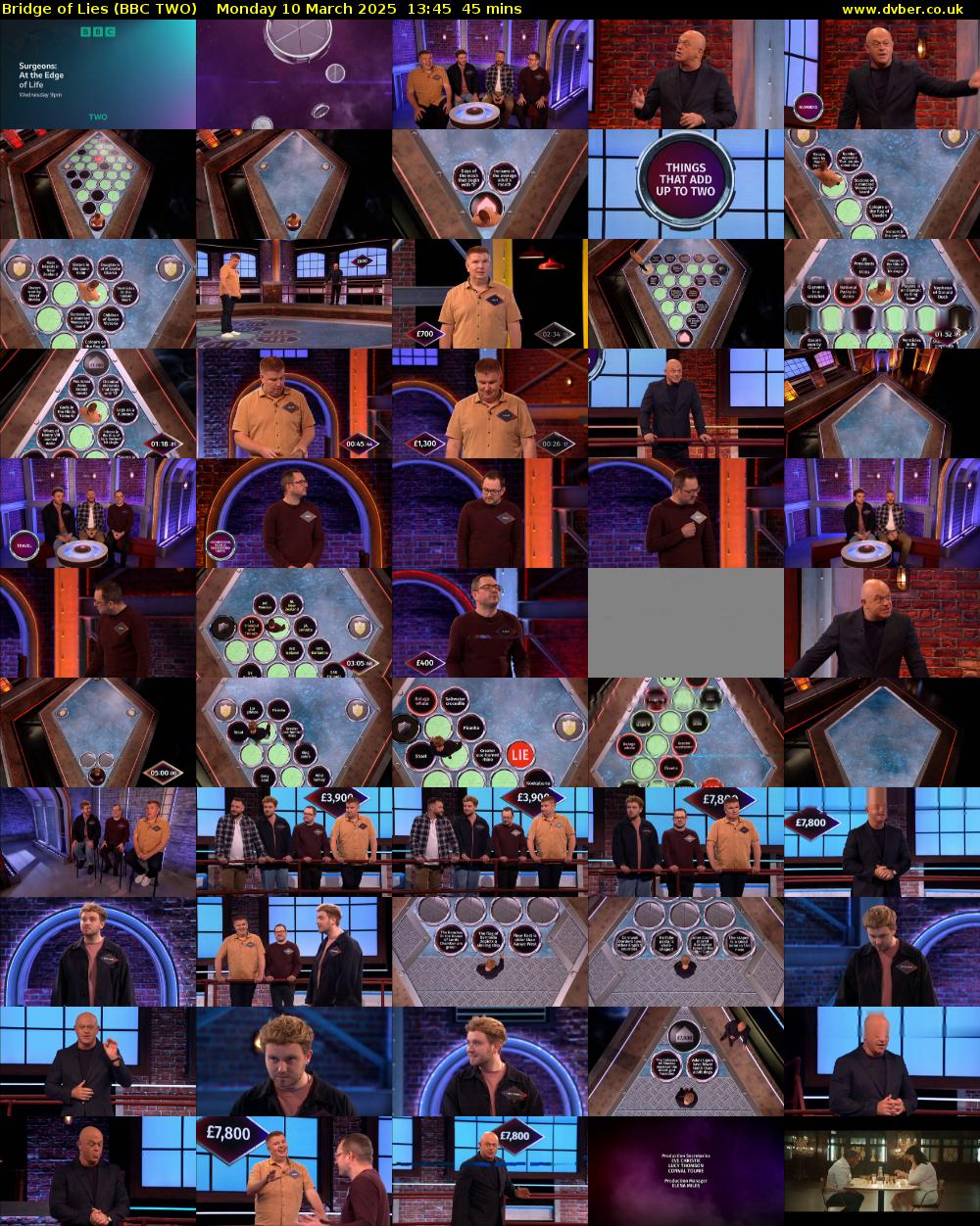 Bridge of Lies (BBC TWO) Monday 10 March 2025 13:45 - 14:30