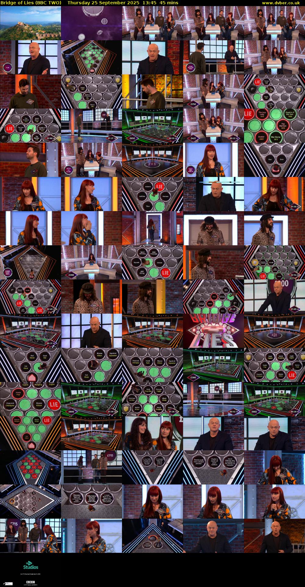 Bridge of Lies (BBC TWO) Thursday 25 September 2025 13:45 - 14:30