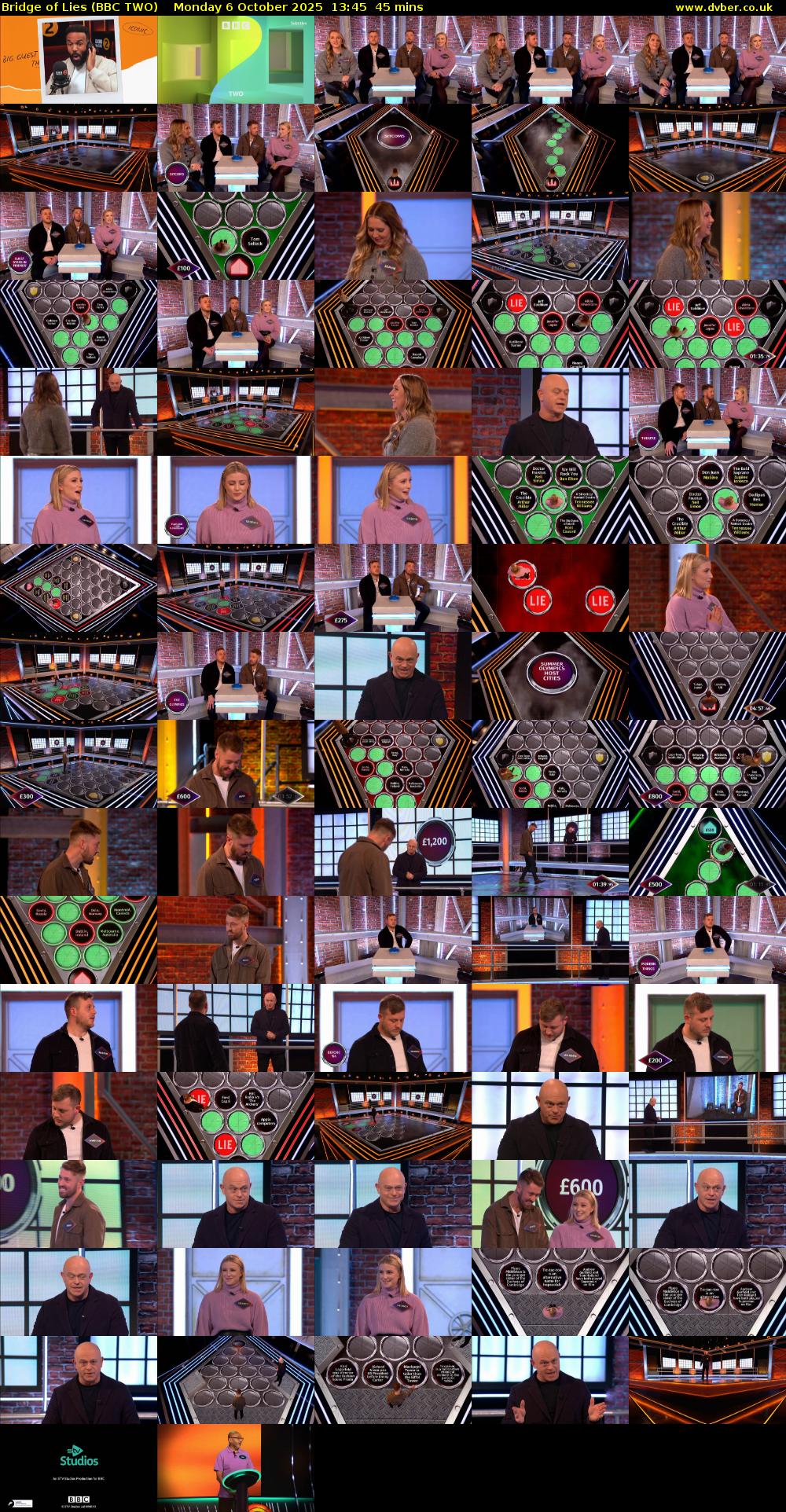 Bridge of Lies (BBC TWO) Monday 6 October 2025 13:45 - 14:30