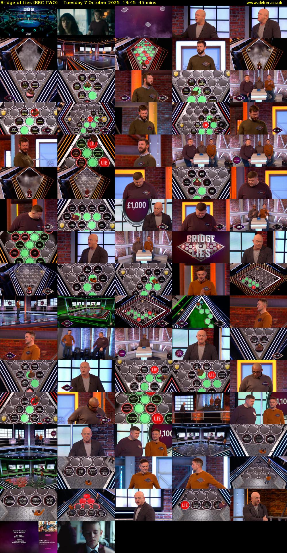 Bridge of Lies (BBC TWO) Tuesday 7 October 2025 13:45 - 14:30