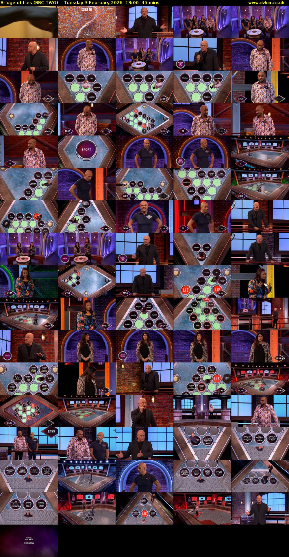 Bridge of Lies (BBC TWO) Tuesday 3 February 2026 13:00 - 13:45