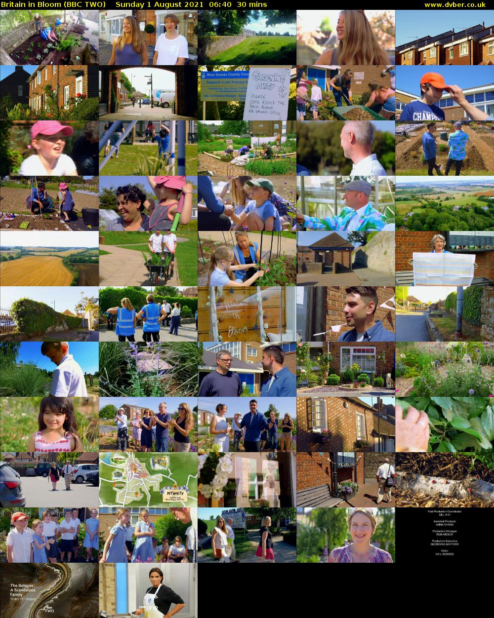 Britain in Bloom (BBC TWO) Sunday 1 August 2021 06:40 - 07:10
