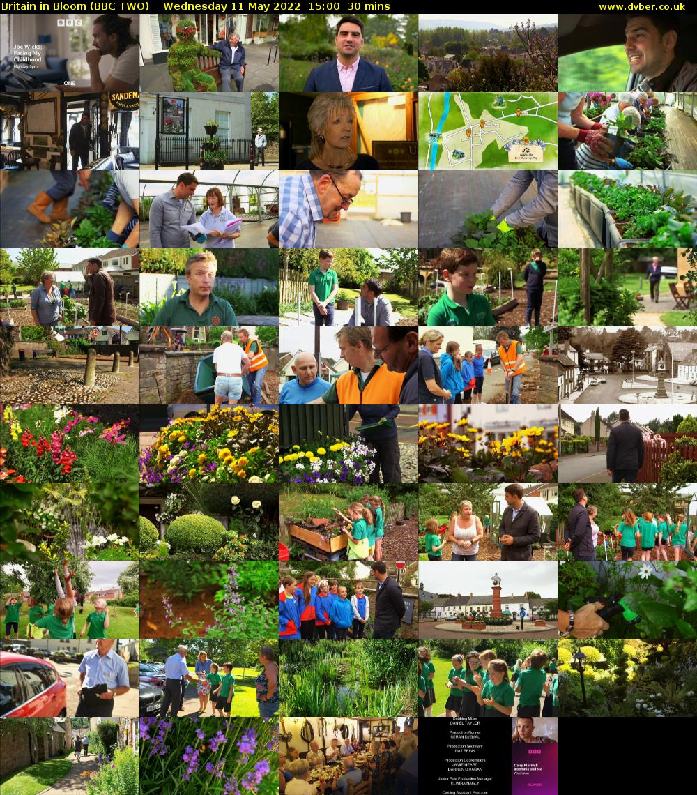 Britain in Bloom (BBC TWO) Wednesday 11 May 2022 15:00 - 15:30